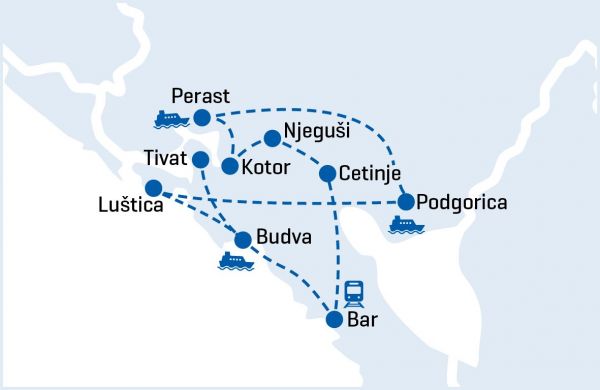 Routenkarte-Montenegro
