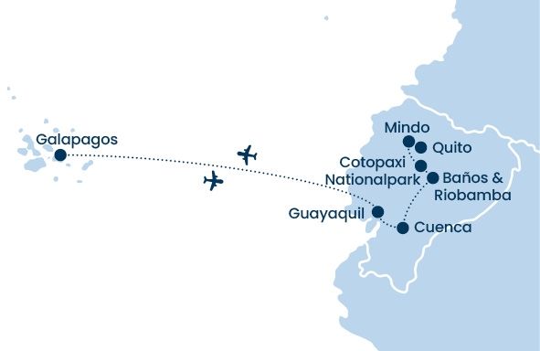Routenkarte-Ecuador-Galapagos