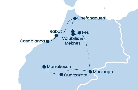 Routenkarte-Marokko