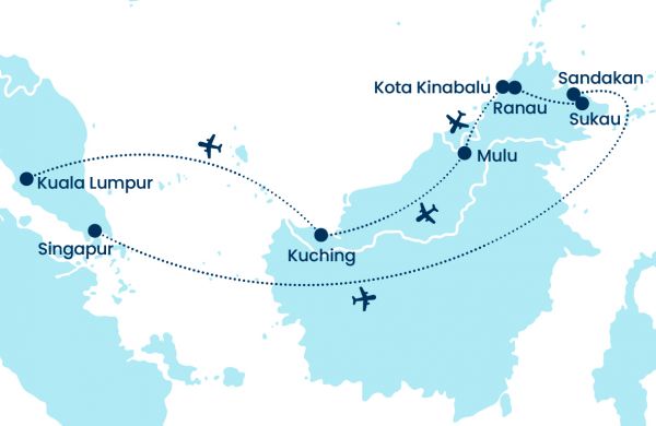 Routenkarte-Borneo