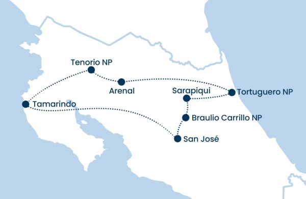 Routenkarte-Costa-Rica