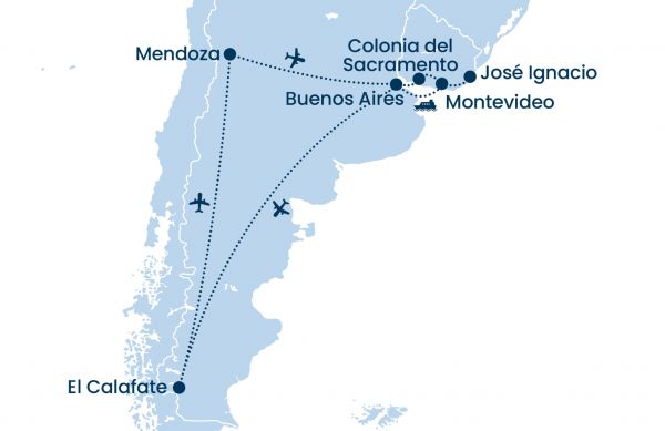 Routenkarte-Argentinien&Uruguay