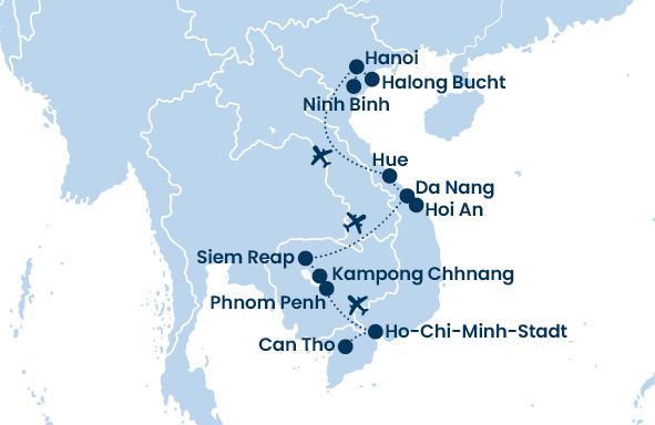 Routenkarte-Indochina